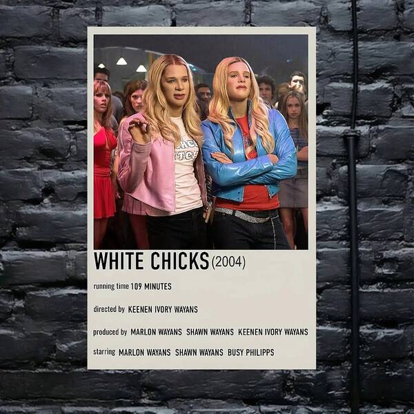 White Chicks Movie Poster Canvas Wall Art - 12x18 Inch Frameless Classic Film Decor, Vibrant Pink & Blue Jacket Design, Perfect For Living Room Or Bedroom, Movie Room Decor