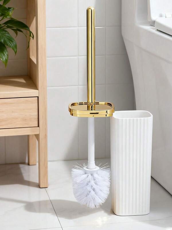 2025 New! 1 Set Electroplated Long Handle Toilet Brush, Thorough Cleaning For Toilet Bowl And Squat Toilet, Bathroom Cleaning Essential With Aesthetic And Practical Design, Easy Toilet Cleaning