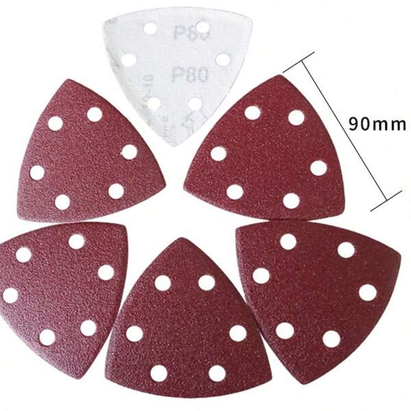 Dreieckiges gebürstetes Schleifpapier roter Sand Beflockung selbstklebend