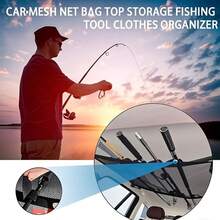 1pc Car Roof Fishing Rod Holder Net - Adjustable 5-Rod Capacity, Lightweight Space-Saving Design With 4 Grab Handles, Durable Mesh Bag For SUVs Trucks - Perfect Gift For Anglers & Outdoor Enthusiasts, Vehicle Gear Organizer | Secure Fixing Straps, Car Fishing Rod Holder - Black 1PC - View 2
