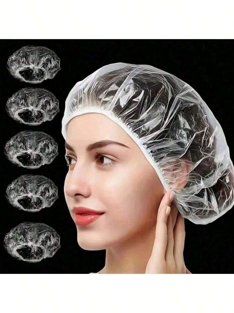 98/50 Per Piece Disposable Shower Cap, Waterproof Elastic Shower Cap, Shower Cap, Suitable For Bathing, Hair Care, Thickened Large Super Elastic Shower Cap, Convenient To Carry