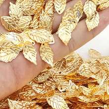20/50/75/99pcs Leaf Shaped Bracelet, Necklace, Earrings, Anklet DIY Pendant Jewelry Accessories Set - Gold - View 2