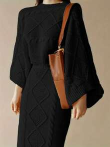 2件套长袖套头衫和裙子，秋冬