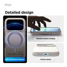 Elago High Quality Magnetic Ridge For IPhone 17 Pro Max Case, Premium Magnetic Silicone Case, Compatible With MagSafe - Luxury, Minimalist, Fashion, For Men, For Women, Liquid Silicone Material, Protective Cover, Shockproof, Slim Phone, Scratch Resistant - 結石 - 查看 8