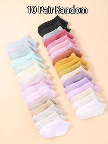 10/20/30 - Pair Random Color Set Of Unisex Baby Boat Socks.Simple And Casual Short Socks, Suitable For Toddlers As Learning - To - Walk Socks. These Socks Are Suitable For Both Baby Boys And Girls Aged 0 - 3.