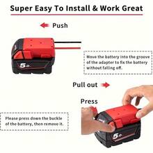 NVNOWU M18 适配器 - 密尔沃基 18V 电池转换套件，包括 30A 保险丝、14AWG 电线和端子 - 兼容 M18 48-11-1815/1820/1828/1840/1850 和其他电池型号 - 非常适合 DIY 遥控汽车、卡车、机器人 - 紅色 - 查看 6