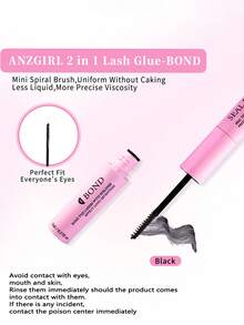 Kit de extensión de pestañas DIY 200 piezas de pestañas individuales en racimos, rizo D, mezcla de 8-16 mm con pegamento y sellador de pestañas y herramienta aplicadora para uso en casa (KIT 30D-0.07D-8-16MIX) Kit de racimos de pestañas, pestañas, pestañas postizas - Negro - Ver 3