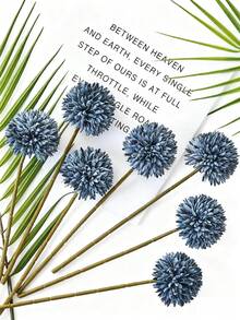 Paraíso em Flor 2 Peças Flores Artificiais Bola de Crisântemo de Seda Arranjo de Hortênsia Buquê de Casamento Decoração Casa Cozinha Jardim Festa Mesa Flor Arranjo de Mesa DIY (Azul Névoa)