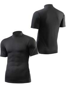 5-Pack Men's Mock Neck Fitted Workout Tees - Quick-Dry, Breathable & Medium Stretch Athletic Shirts For Gym, Running, Cycling & Everyday Wear - Nhiều màu - Xem 2