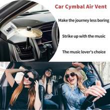 1 Stück Auto Crash Becken, Auto Becken Lüftungsöffnung, einfach aufzuklippendes Mini-Becken für Musikliebhaber, kompaktes und robustes Auto-Zubehör für alle Fahrzeugtypen, einfache Installation und robust, das beste Geschenk zu Geburtstag, Halloween, Weihnachten, Ostern, Abschluss und Schulbeginn