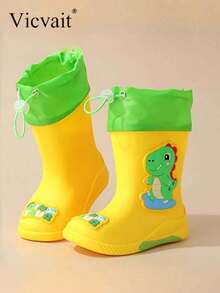 بوت المطر للأطفال موديل 2024 الجديد، بوت مطر للأولاد الصغار، بوت مطر للبنات مقاومة للماء من الجلد الصناعي، بوت مياه للأولاد متوسطة الارتفاع
