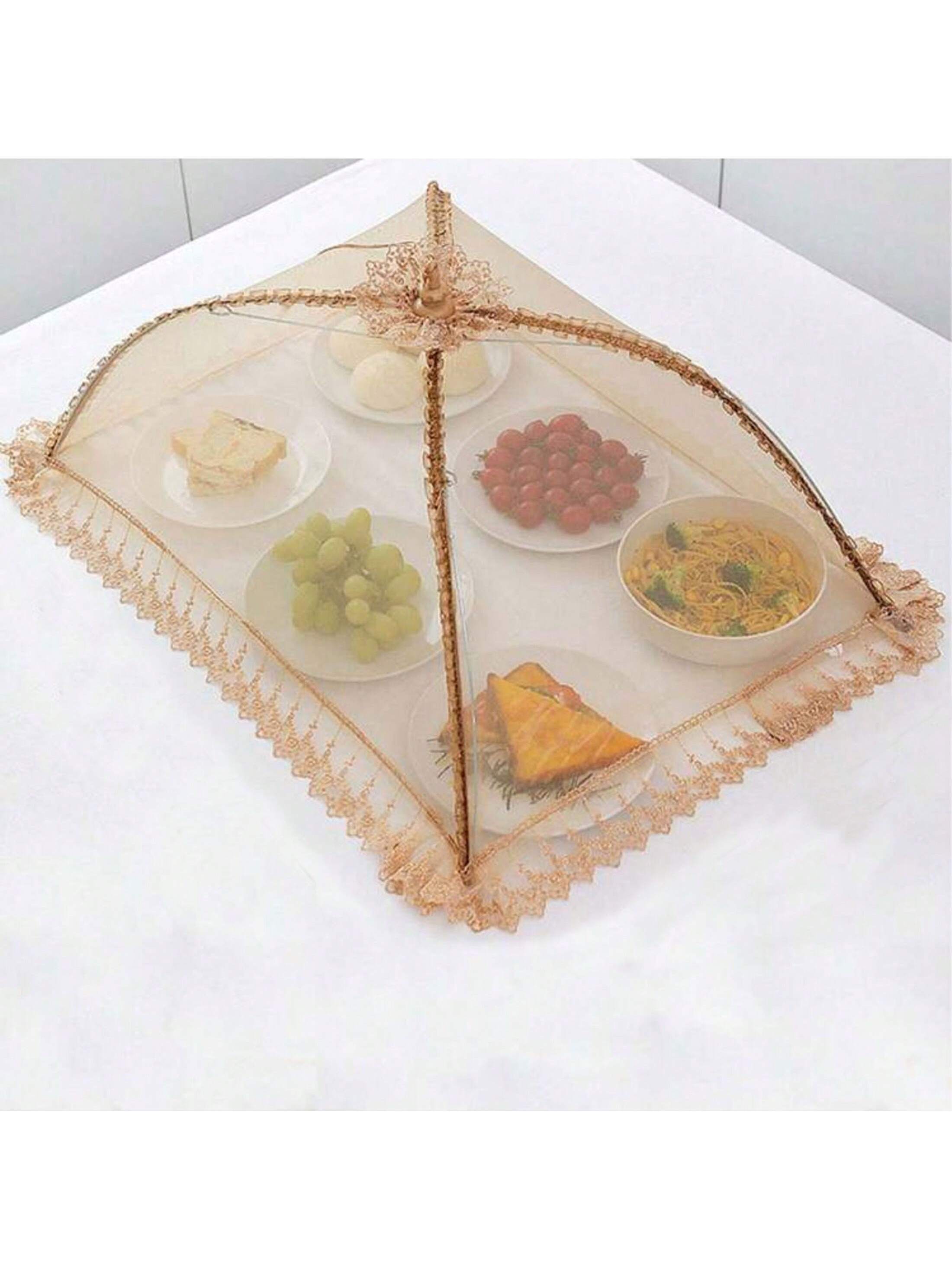 غطاء طعام قابل للطي على شكل مظلة، مقاوم للغبار، مض...