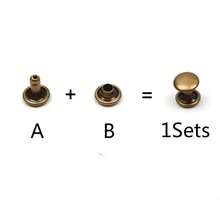 50/100sets 6mm 8mm Metal Double Cap Rivets Studs Round Rivet For Leather Craft Bag Belt Garments Hat Shoes Pet Collar Decor