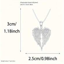 Fashion Angel Wings Heart Necklace Earrings Set, Suitable For Daily, Wedding, Party Wear, Suitable For Wives, Daughters, Good Friends As Birthday Gifts, Holiday Gifts - hoa tai - Xem 10