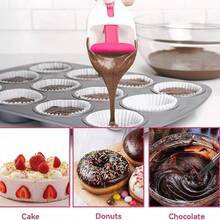 2pcs Cupcake Scoop, Cupcake Batter Scoop Batter Dispenser Sliding Button Dispenses DIY Bakeware Measuring Equal Amounts Kitchen Gadget Baking Tool Flour Distribution Silicone Plunger - White - View 9