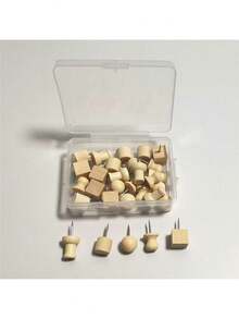 1 套木制图钉，包括方形图钉、角形图钉、圆柱形图钉等，用于固定照片、明信片