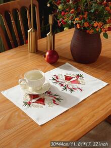 1pc Embroidered Table Runner, Made Of Polyester Fabric, Decoration For Kitchen, Dining Table, Home Gatherings, Party, Wedding Ceremonies, Indoor & Outdoor Use - Multicolor - View 6