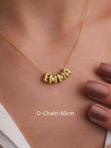 1 件 3D 泡泡名字项链，泡泡首字母吊坠个性化珠宝礼物定制铭牌项链，首字母圆形泡泡项链 - 送给朋友、情侣和家人的个性化礼物，特殊定制名字项链设计，适合婚礼、情人节、母亲节礼物 - 时尚、复古、简约、休闲、可爱定制、个性化、独特的理想礼物 - 金色 o字鏈 - 查看 5