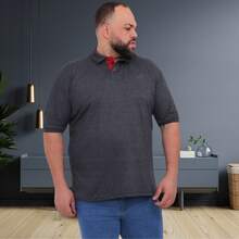 Men's Piquet Collar Polo Shirt Plus Size G1 G2 G3 Polo Classica Elegante - Màu xám đen - Xem 8