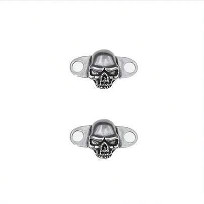 1 Pair Vintage Skull Shoelace Charms