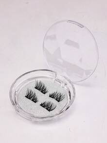 1 对磁性睫毛，采用浓密的十字交叉设计，佩戴方便，附赠礼盒装，睫毛，睫毛，假睫毛 - 黑色 - 查看 7