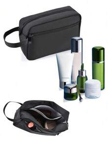 Bolsa de maquillaje personalizada, bolsa de tela personalizada con foto y texto, bolsa de cosméticos de gran capacidad, regalos para damas de honor y novias, organizador de maquillaje, bolsa de aseo personalizada con múltiples compartimentos para cosméticos y artículos de tocador, adecuada tanto para hombres como para mujeres, bolsa de viaje portátil, accesorio casual para viajes y viajes de negocios - Multicolor - Ver 4