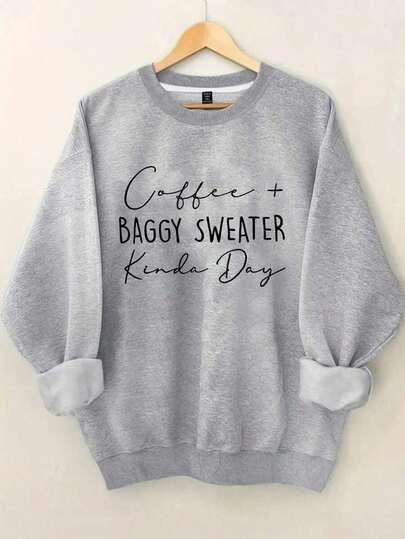 Plus Size Women's Letter Printed Hot Round Neck Sweatshirt Fall Clothing For Women Winter Autumn Comfortable Cotton Women's Autumn Apparel