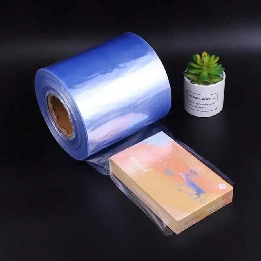 3-30cm Width PVC Waterproof Heat Shrink Film Double Layer Cuttable Plastic Film Shrinkable Stretch Wrap Protective Packaging Sealing Membrane For Kitchen Storage Organization - Baby Blue - View 1