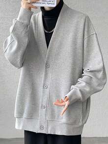 Men Cardigans - Grey - View 3
