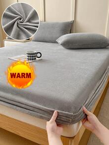 1 Pc Waterproof Quilted Fitted Sheet Protector For Full/Queen/King Size Beds, Soft, Washable, Removable Dust-Proof Mattress Cover Set - Light Grey - View 1