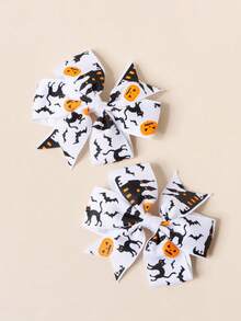 2/8 sztuk dla dziewczynek, śliczne spinki do włosów z motywem dyni, ducha, czarodzieja, potwora, nietoperza, spinki do grzywki, ozdoby do kucyka, odpowiednie na przyjęcia świąteczne, akcesoria do włosów na Halloween