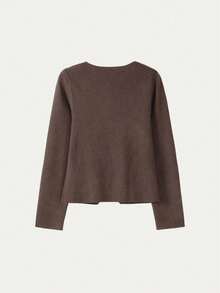 FOR BEAUTY Autumn And Winter New Women's Solid Color V-Neck Irregular Button Knitted Cardigan Women's Long Sleeved Top, Fashionable, Simple, Elegant, Atmospheric, Casual, Versatile, Lazy Style Suitable For Daily Commuting, Sweater Coat Autumn Women's Clothing Autumn Christmas New Year