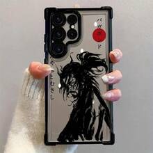 Funda de teléfono Samurai Vagabundo Japonés Popular Compatible con S25 S24 S23 S22 S21 S20 FE S20 Ultra A03s A04E/M04 A05s A06 4G A13 4G A15 4G/5G A25 5G A32 4G A55 5G A03 A04 A05 A12/M12 4G A13 5G/A04S A16 4G/5G A35 5G S20 S20 Plus A34 S21 FE Ultra Plus 4G 5G Funda Trasera Transparente Suave a Prueba de Golpes - Colores mixtos - Ver 7