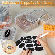 THELIFE Juego de 9 recipientes herméticos para almacenamiento de alimentos, transparentes - Negro - Ver 10