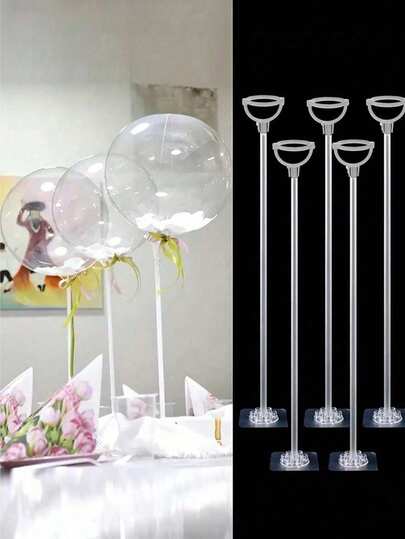 5/10 Sets Desktop Balloon Stand Kits, Baby Birthday Party Decoration Decoration Stand Balloon Base Balloon Table Decor For Birthday Party And Wedding Decoration, Party Supplies
