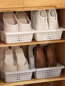 1pc Large Shoe Storage Box Storage Rack Storage Without Installation Shoe Cabinet Organization Storage Without Installation Shoe Rack Three-Layer Vertical Shoe Rack, Space-Saving Dust-Proof Slipper Storage Box, Multi-Purpose Plastic Shoe Rack, Shelf Basket