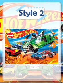 Hot Wheels 赛车轨道背景布，Hot Wheels 微缩模型拍摄道具，生日派对装饰布置，卧室和电子竞技室装饰布置。 - 彩色 - 查看 13