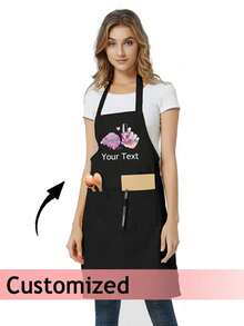 1pc Custom Fashion Nail Polish Printed Apron,For Home Cooking Baking BBQ DIY Use,Dad Father Men Women Custom Name Logo,Chef Cooking Kitchen Apron,Personalized Kitchen Apron,Custom Logo Name Chef Cooking Apron Perfect For Mom Husband Girlfriend Boyfriend Father's Day,Mother's Day,Birthday Anniversary Graduation Wedding Love Unique,Home Harmony
