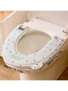 1/2pcs Adhesive Toilet Seat Cover, Waterproof Warm Padded Washable Foam Toilet Mat Cushion For Home, Maternity Bathroom Decor
