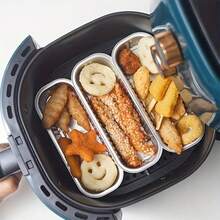 可重复使用的铝箔迷你蛋糕盘 - 6.76 盎司不粘矩形烤盘，适用于烤箱/烤架/空气炸锅，便携式容器，节日烘焙、派对、野餐和露营必备。