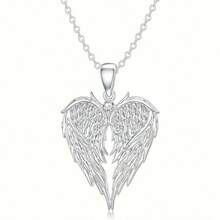 Fashion Angel Wings Heart Necklace Earrings Set, Suitable For Daily, Wedding, Party Wear, Suitable For Wives, Daughters, Good Friends As Birthday Gifts, Holiday Gifts - hoa tai - Xem 4