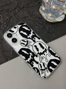 1pc Halloween Pumpkin Face Transparent TPU Shockproof Phone Case Compatible With Apple 17/16/15/14/13/12/11/XSMAX/X/XS/XR/7PLUS/8PLUS/7/8 And Galaxy S20/21/22/23/24/25