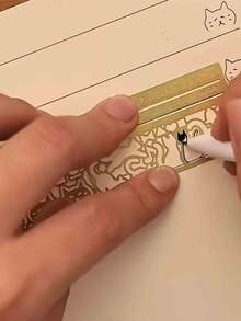 1 pieza Regla de 3 en 1 para amantes de los gatos - Patrón de gato adorable, marcapáginas y regla de doble cara, papelería precisa, adecuada para diario, planificador, toma de notas - Herramienta de papelería creativa, accesorio para toma de notas | Diseño divertido | Plástico, Reglas - Multicolor - Ver 5