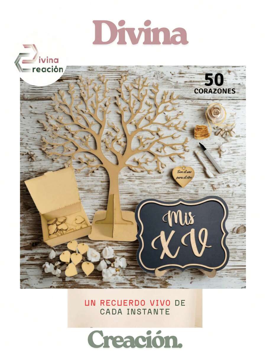 Divina Creacion Signature Tree 50 Pieces 15 Years Heart - Beige - View 1