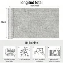 GALASALA 40 * 500CM Papel Tapiz para Pared Recamara Patrón de Tela, Papel Tapiz Autoadherible, Tapiz para Pared Decorativo Vinilo Adhesivo PVC, Antiincrustante Resistente al Agua, Gris Claro - Gris Claro - Ver 10