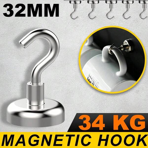 Ganchos magnéticos fortes, ganchos de parede sem costura, ventosa magnética, adequados para dormitório, sala de estar, cruzeiro, armário de armazenamento, chave, exposição de estatuetas