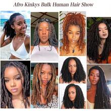 CEXXY Afro Kinky Curly Bulk Human Hair For Braiding 50g/Pack 100% Human Hair Extensions For Braiding, Twists, Locs, Crochet And Micro Braiding Natural Black Afro Bulk Hair For Women Soft Real Human Hair No Selvedge Heat Resistant And Dyeable Realistic Texture Soft And Stretchy Ideal For Students And Heat Resistant Styling. - SPure Natural - 查看 9