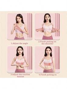 1pc Back Brace With Shoulder Support, Elastic, No Electricity Required, 2 Color Options - Multicolor - View 3