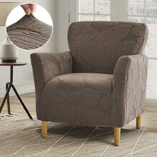 1pc Solid Color Jacquard Armchair Cover, Elastic Nordic Club Chair Slipcover, Anti-Fouling Single Sofa Protector, Suitable For Living Room, Hotel, Bedroom - Multicolor - View 10