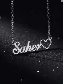 قلادة اسم الحب المجوفة المصنوعة من الفولاذ المقاوم للصدأ قطعة واحدة، هدية أنيقة مخصصة، عودة إلى المدرسة، شتاء، عيد الحب، عيد الأم، متعددة الوظائف، زخرفية، حرف، منقوش، موضة، ملونة، كاجوال، جميلة، كاواييي، فريدة، هدية مثالية للرجال، هدية مثالية للنساء، العائلة، الأصدقاء - متعدد الألوان 3 - مشاهدة 3